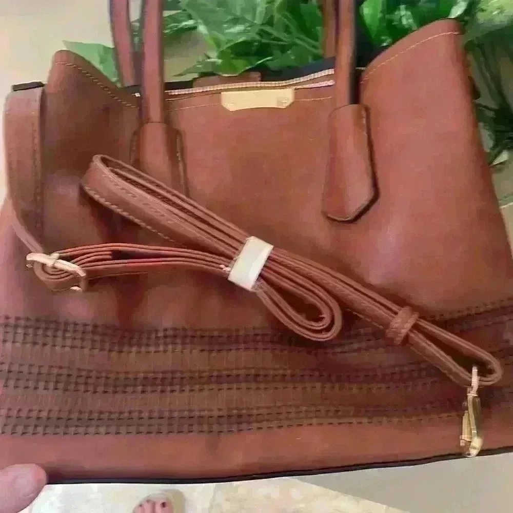 No Label NWOT Faux purse with lots of pockets and storage. See photos. - Picture 8 of 9